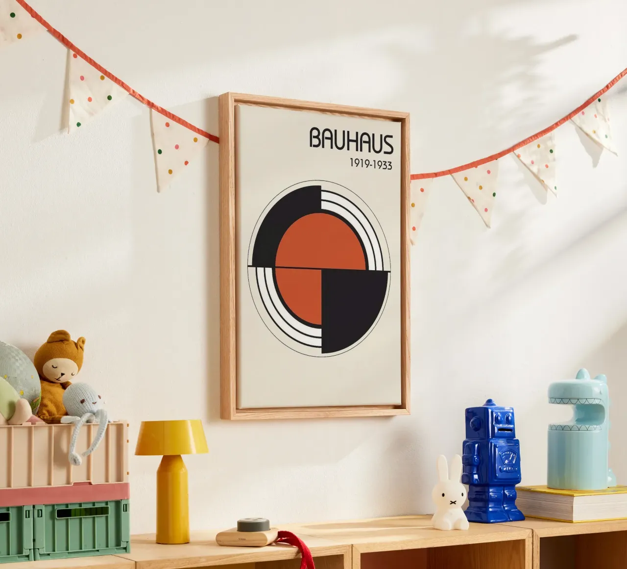 circle bauhaus shape Leinwand mit Schattenfugenrahmen von riverbel