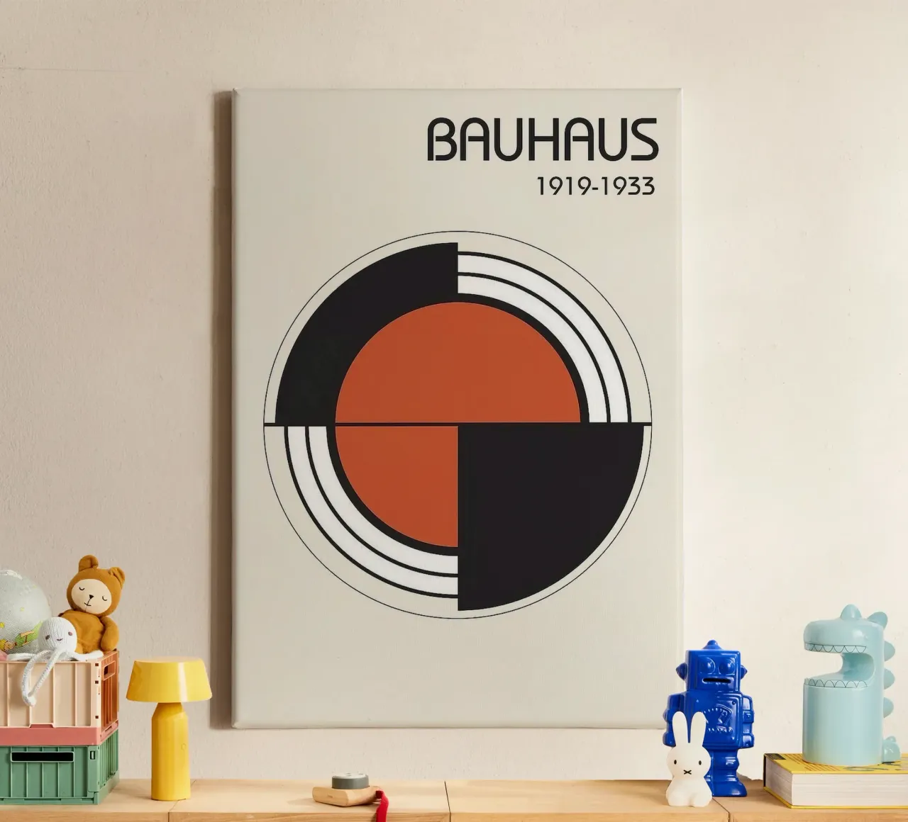 circle bauhaus shape Leinwand mit Schattenfugenrahmen von riverbel