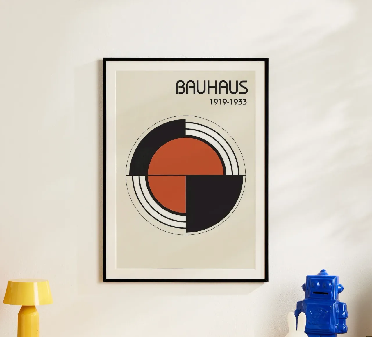 circle bauhaus shape poster con telaio in legno da riverbel