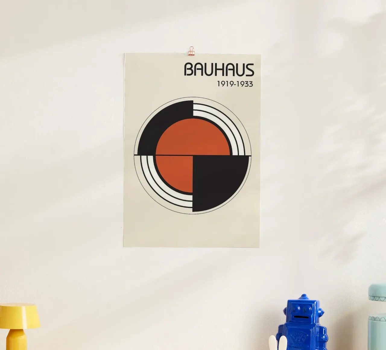 circle bauhaus shape poster con telaio in legno da riverbel