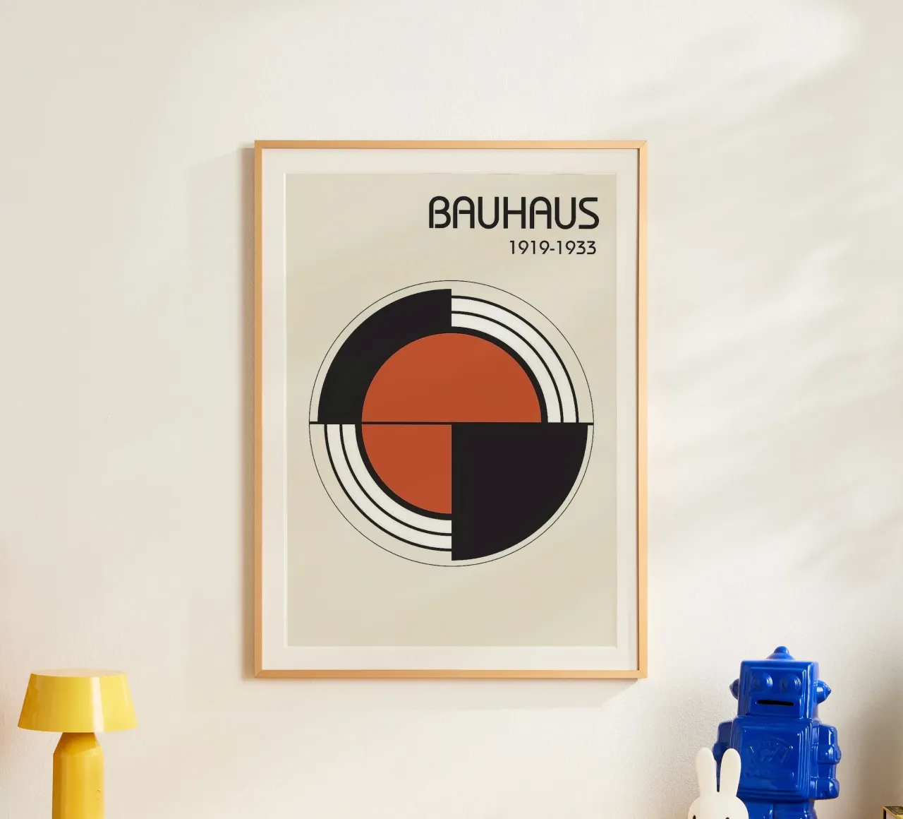 circle bauhaus shape poster con telaio in legno da riverbel