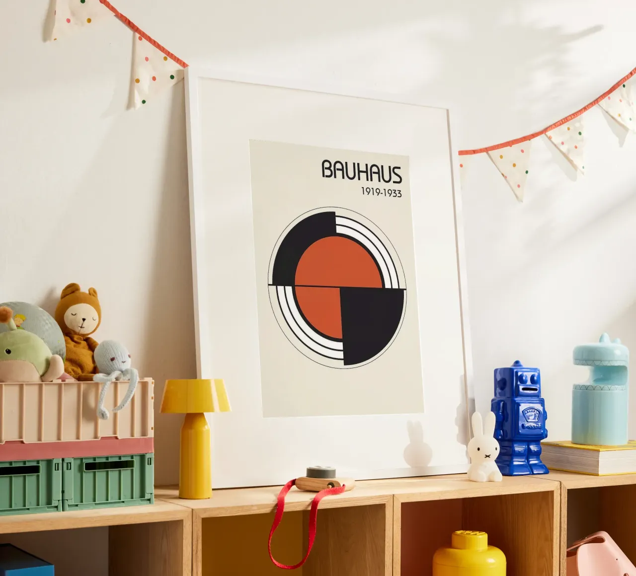 circle bauhaus shape poster con telaio in legno da riverbel