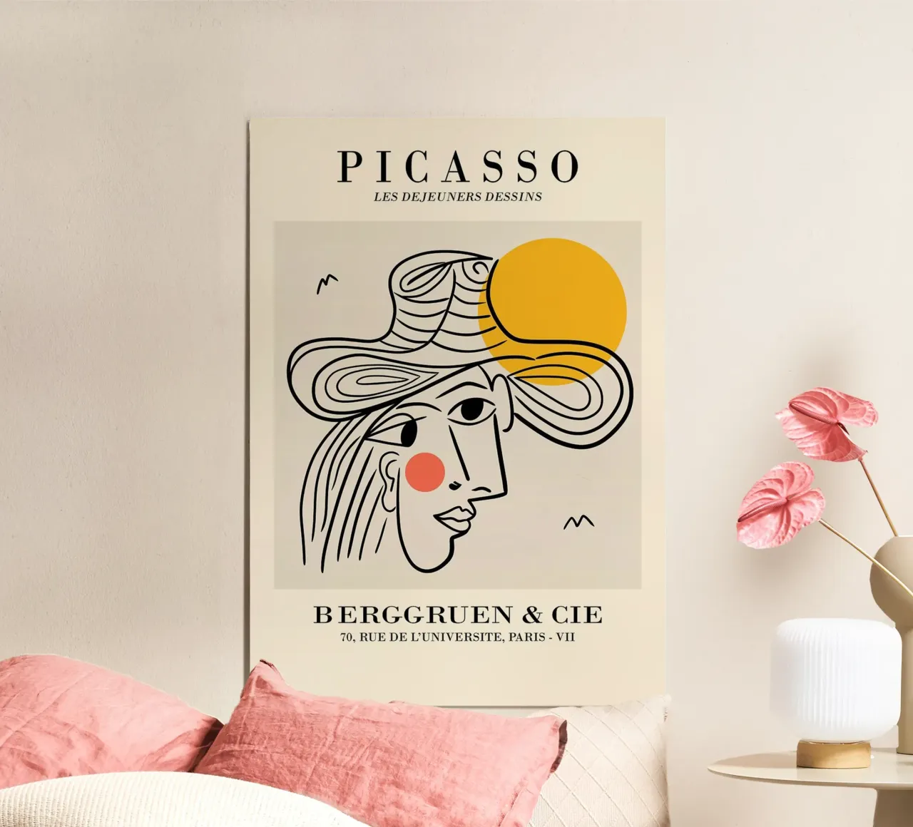 sketch of a woman's face poster with plastic frame by vio store