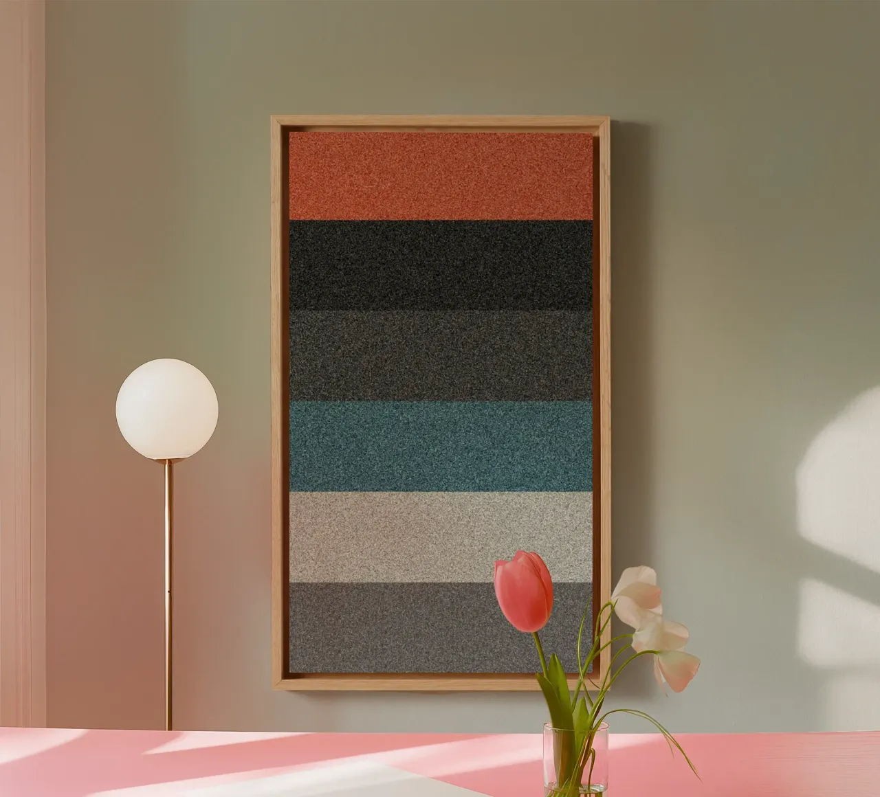 gradient grey canvas with Floater frame by throme