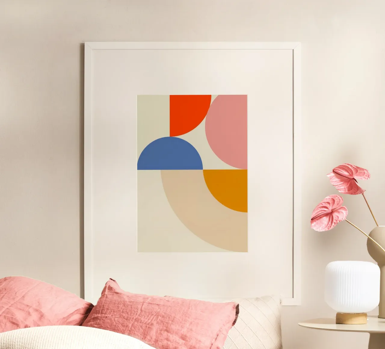 curve color shape poster con telaio in alluminio da throme
