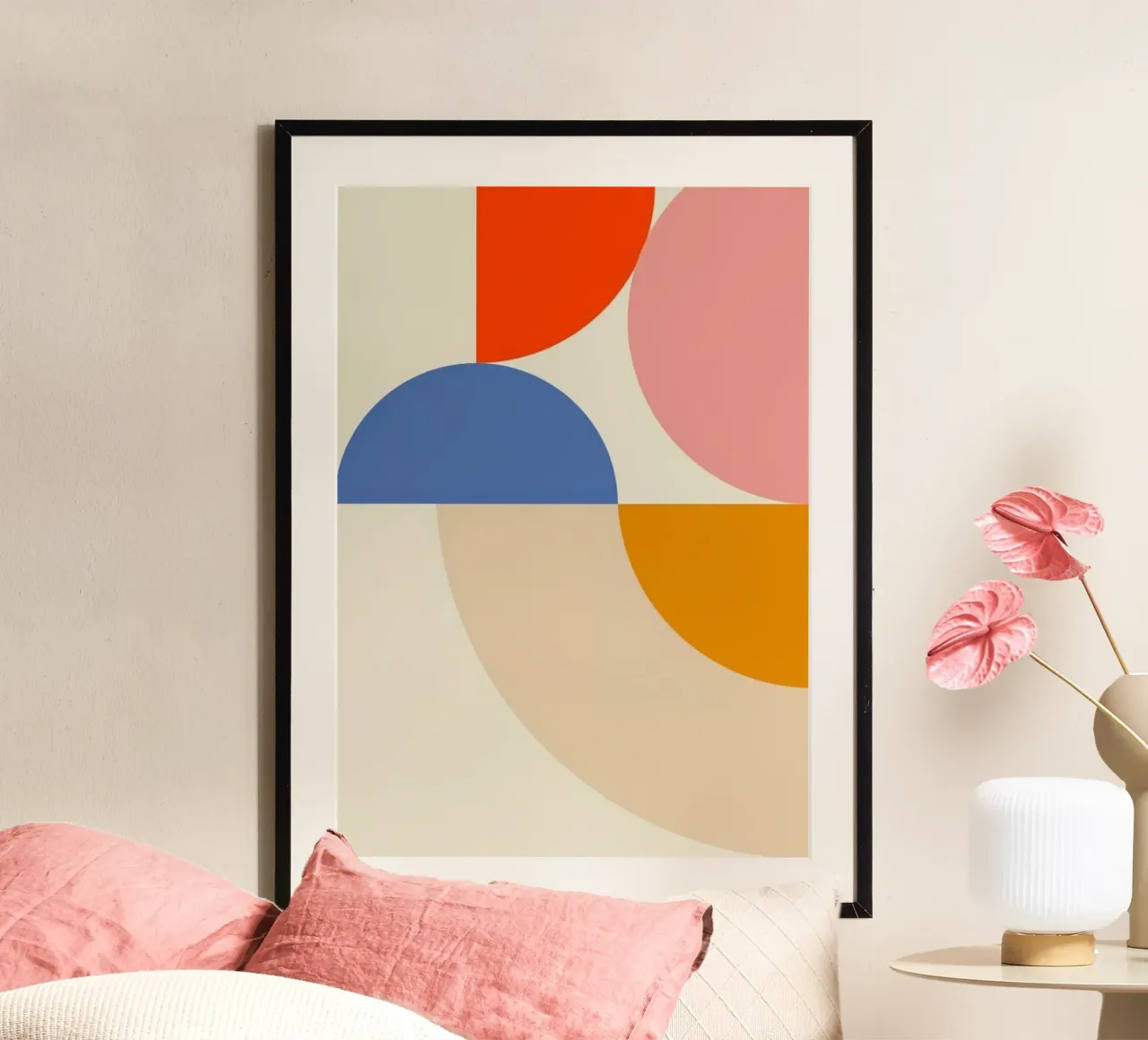 curve color shape poster con telaio in alluminio da throme