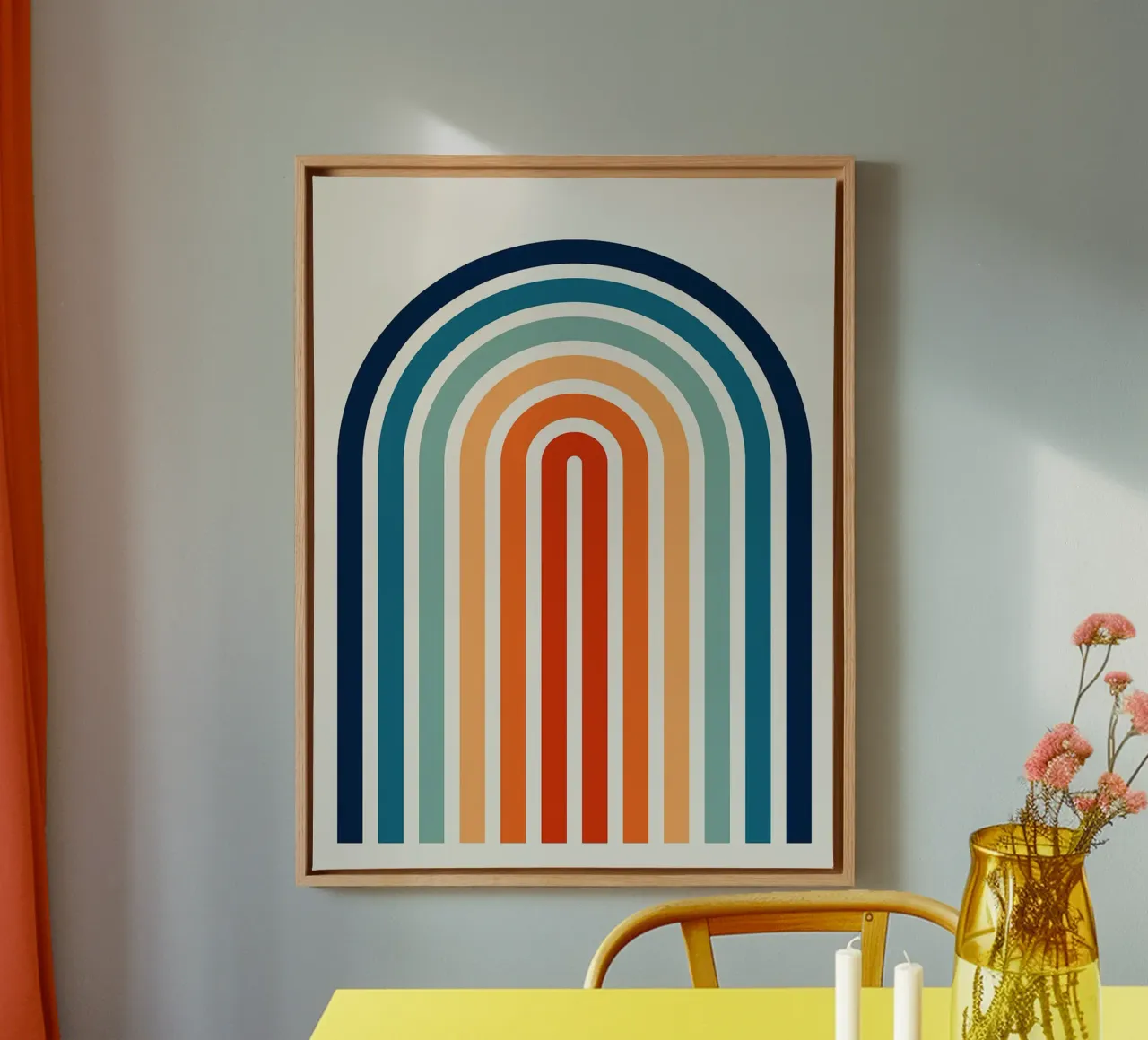 Minimalist lines canvas with Floater frame by Leon Franke