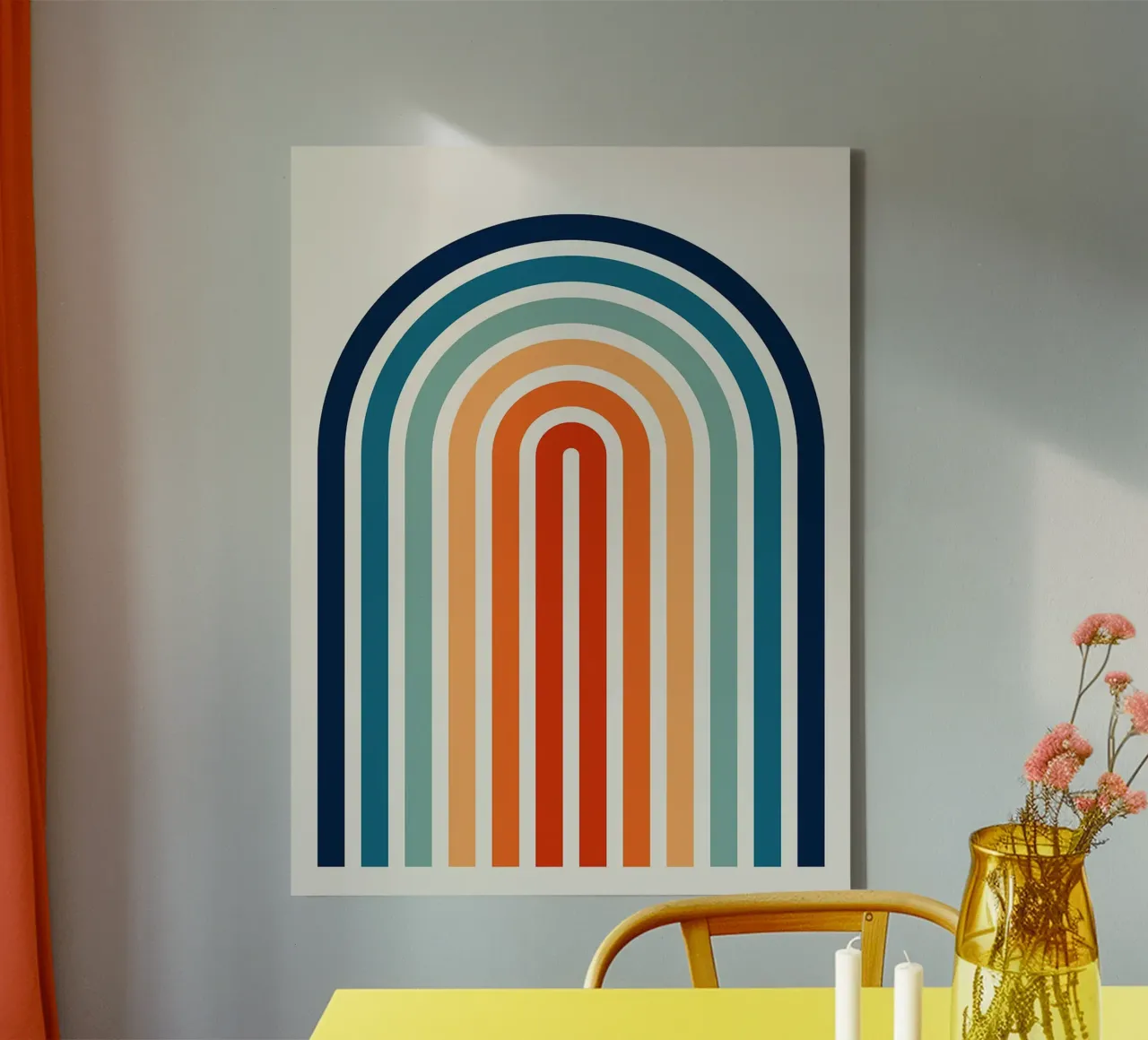Minimalist lines canvas with Floater frame by Leon Franke