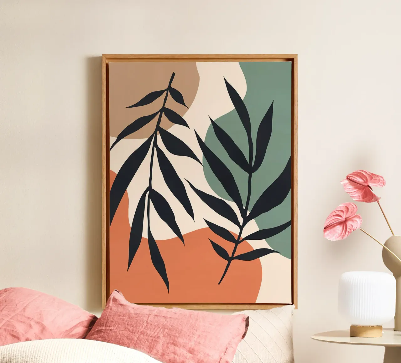 Floreale minimalista tela con Cornice a cassetta da Leon Franke