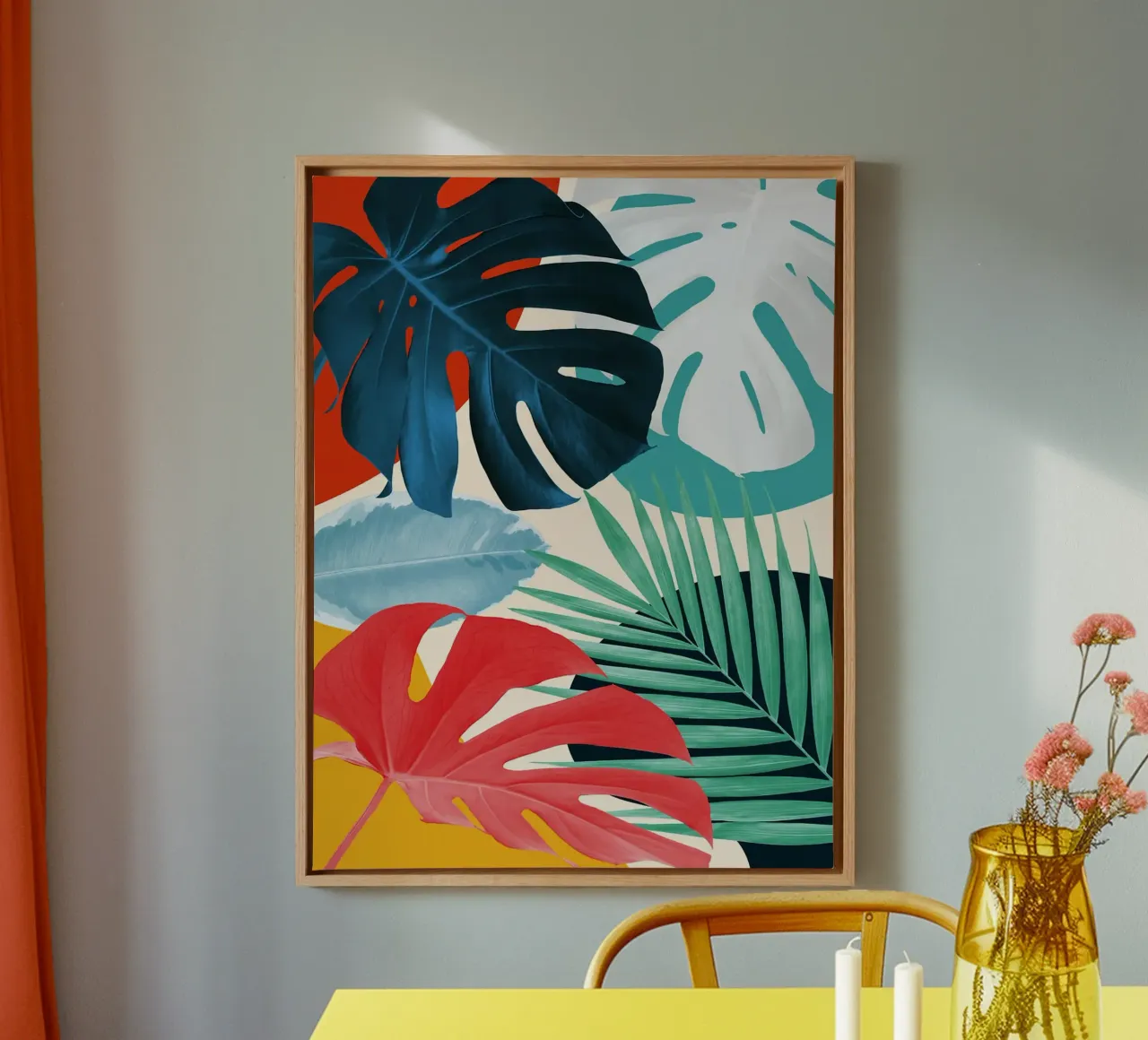 Floreale minimalista tela con Cornice a cassetta da Leon Franke