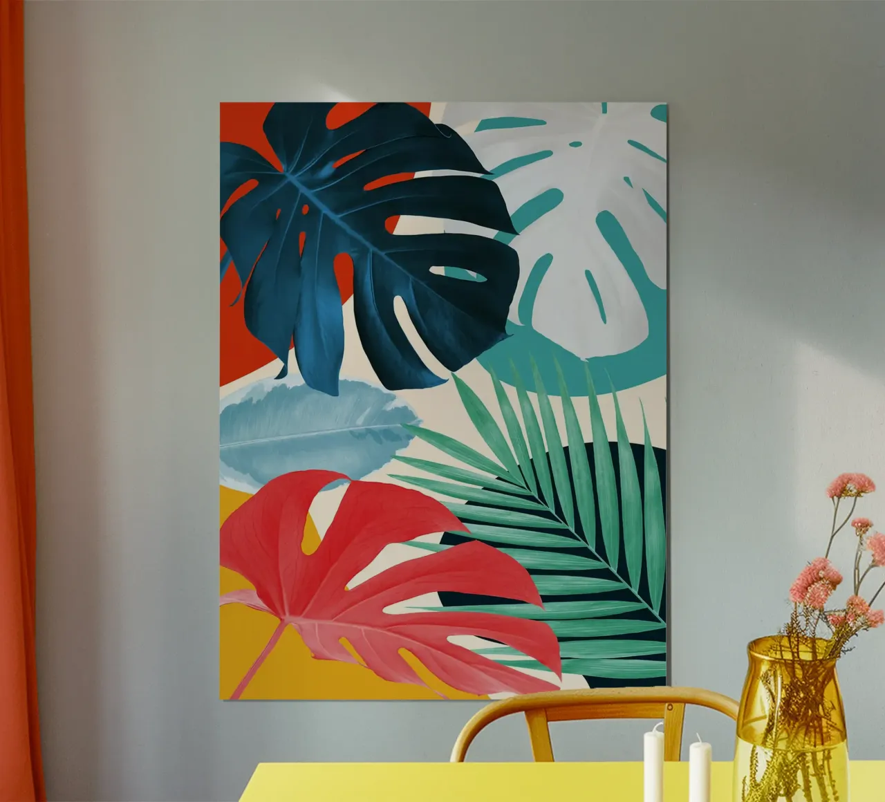 Floreale minimalista poster con telaio in legno da Leon Franke