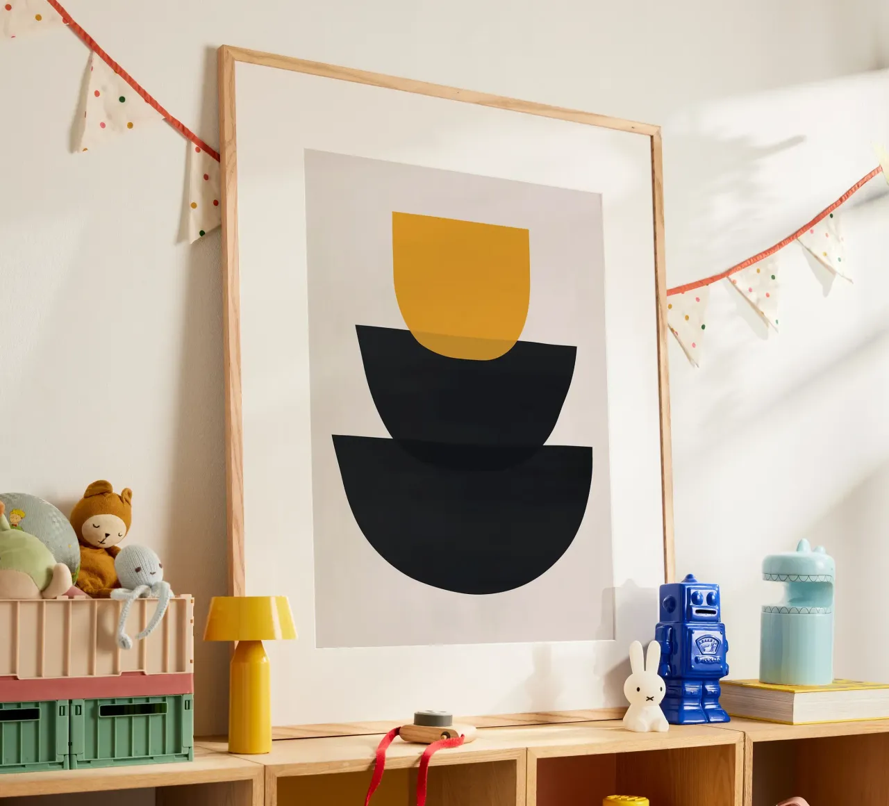 Design organico poster con telaio in legno da Leon Franke