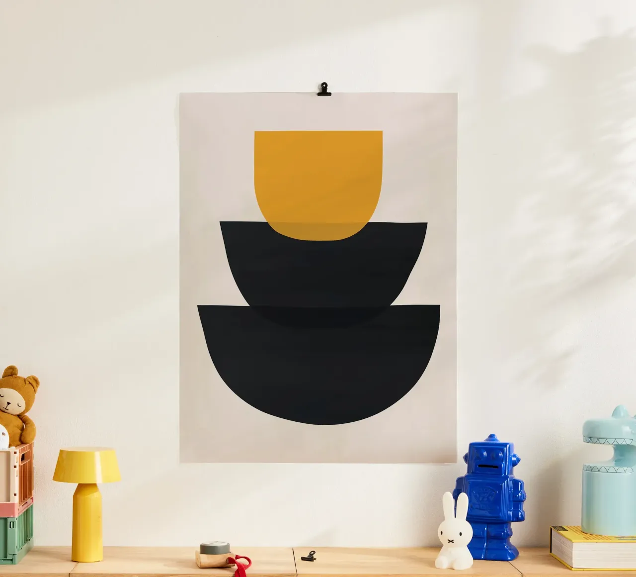 Design organico poster con telaio in legno da Leon Franke