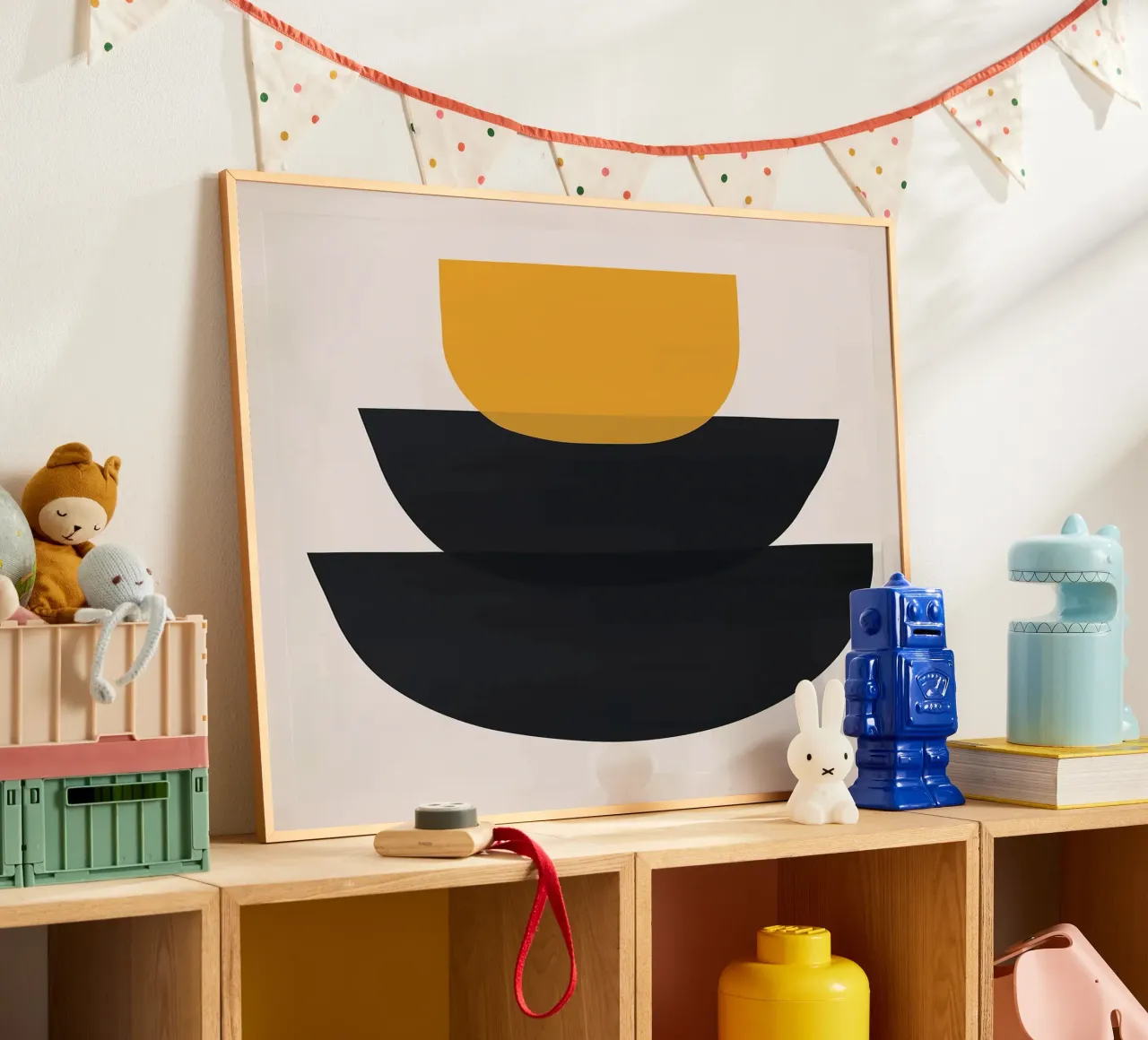 Design organico poster con telaio in legno da Leon Franke
