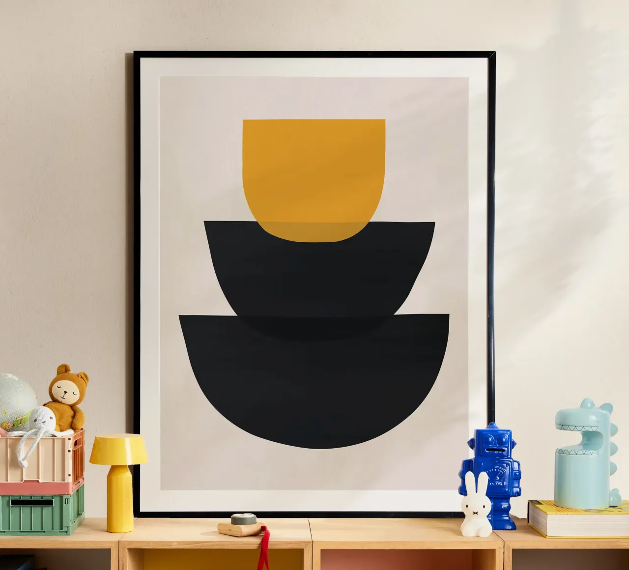 Design organico poster con telaio in legno da Leon Franke