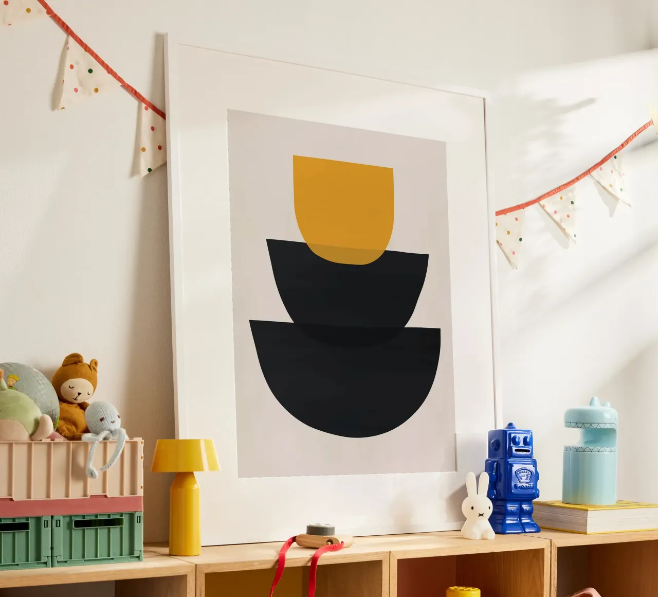 Design organico poster con telaio in legno da Leon Franke
