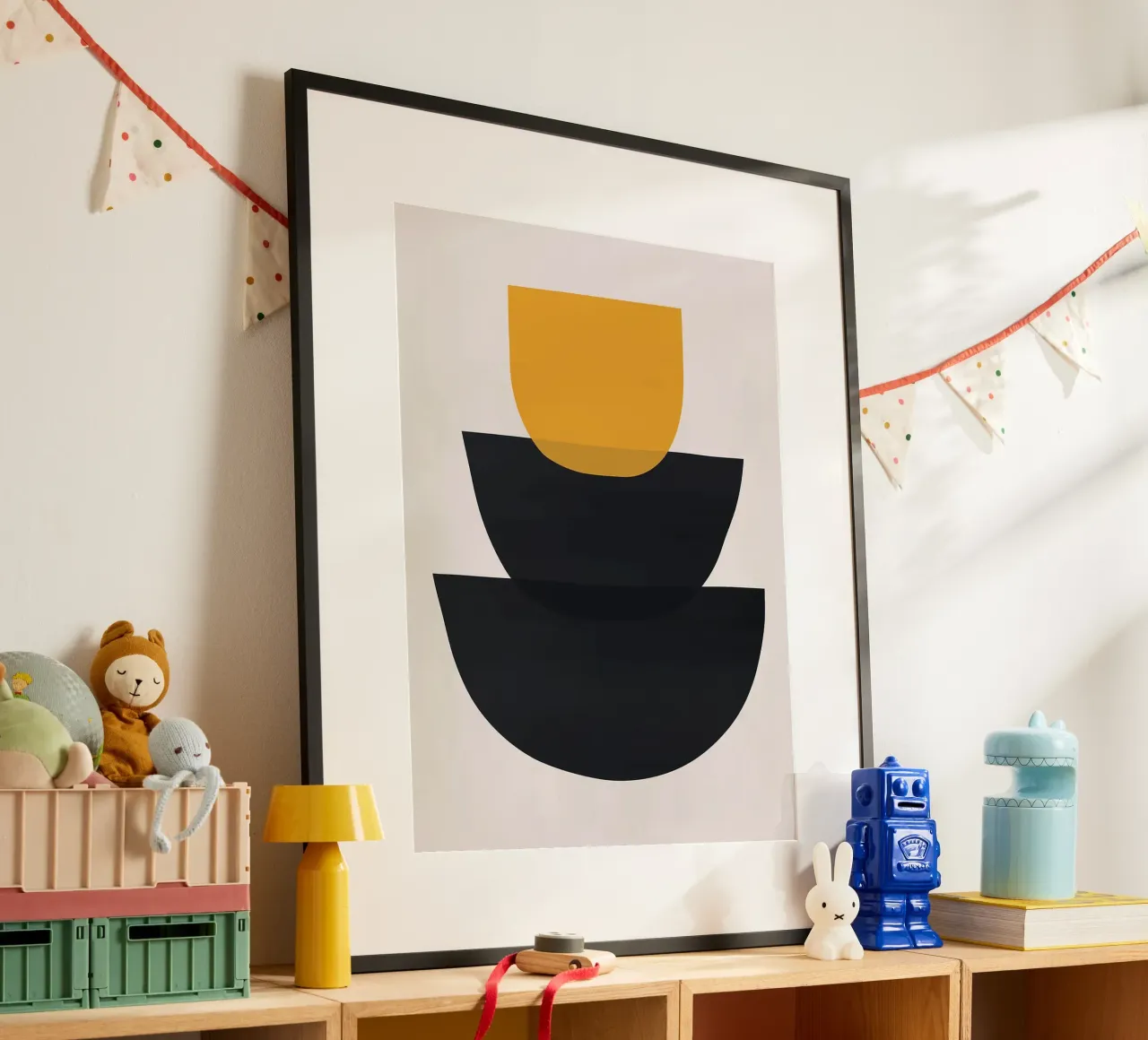 Design organico poster con telaio in legno da Leon Franke