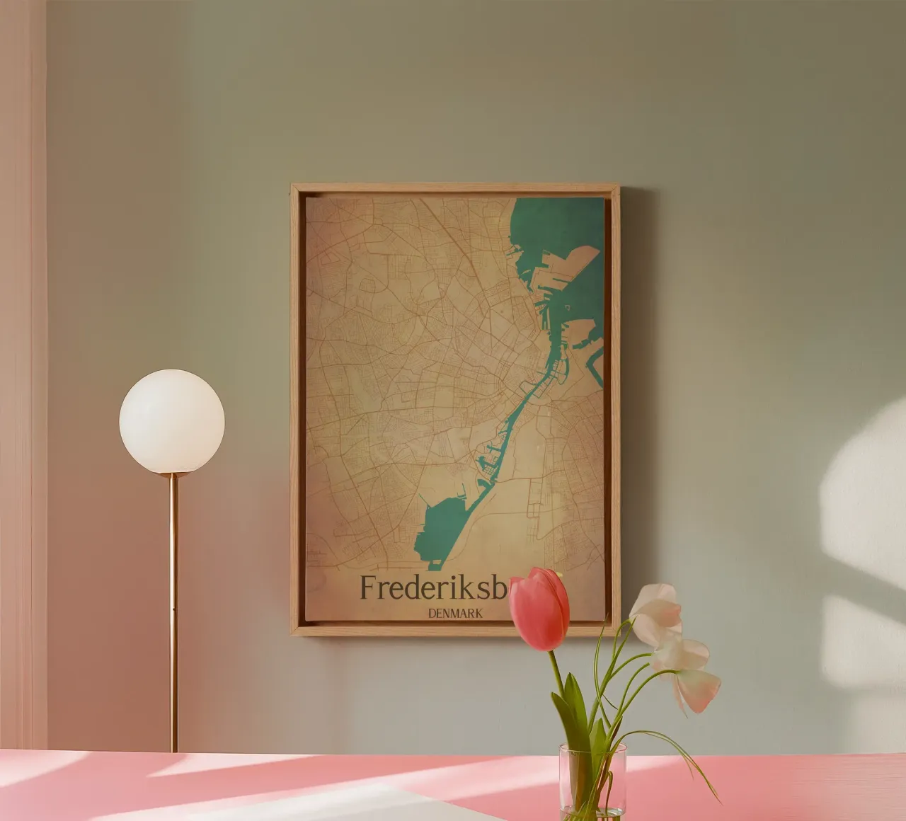 Frederiksberg DENMARK canvas met Baklijst van WorldPrint