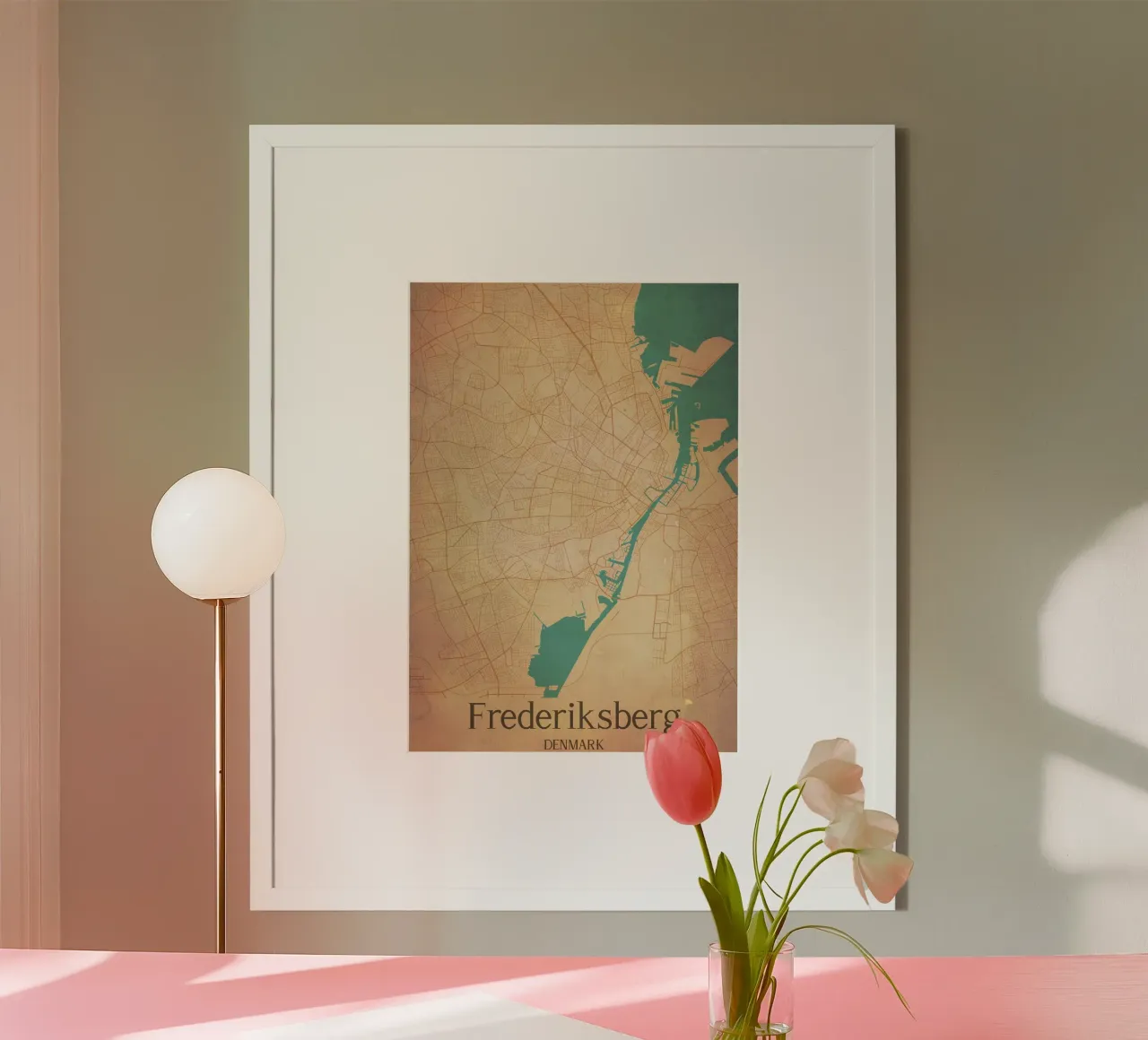 Frederiksberg DENMARK poster con telaio in alluminio da WorldPrint
