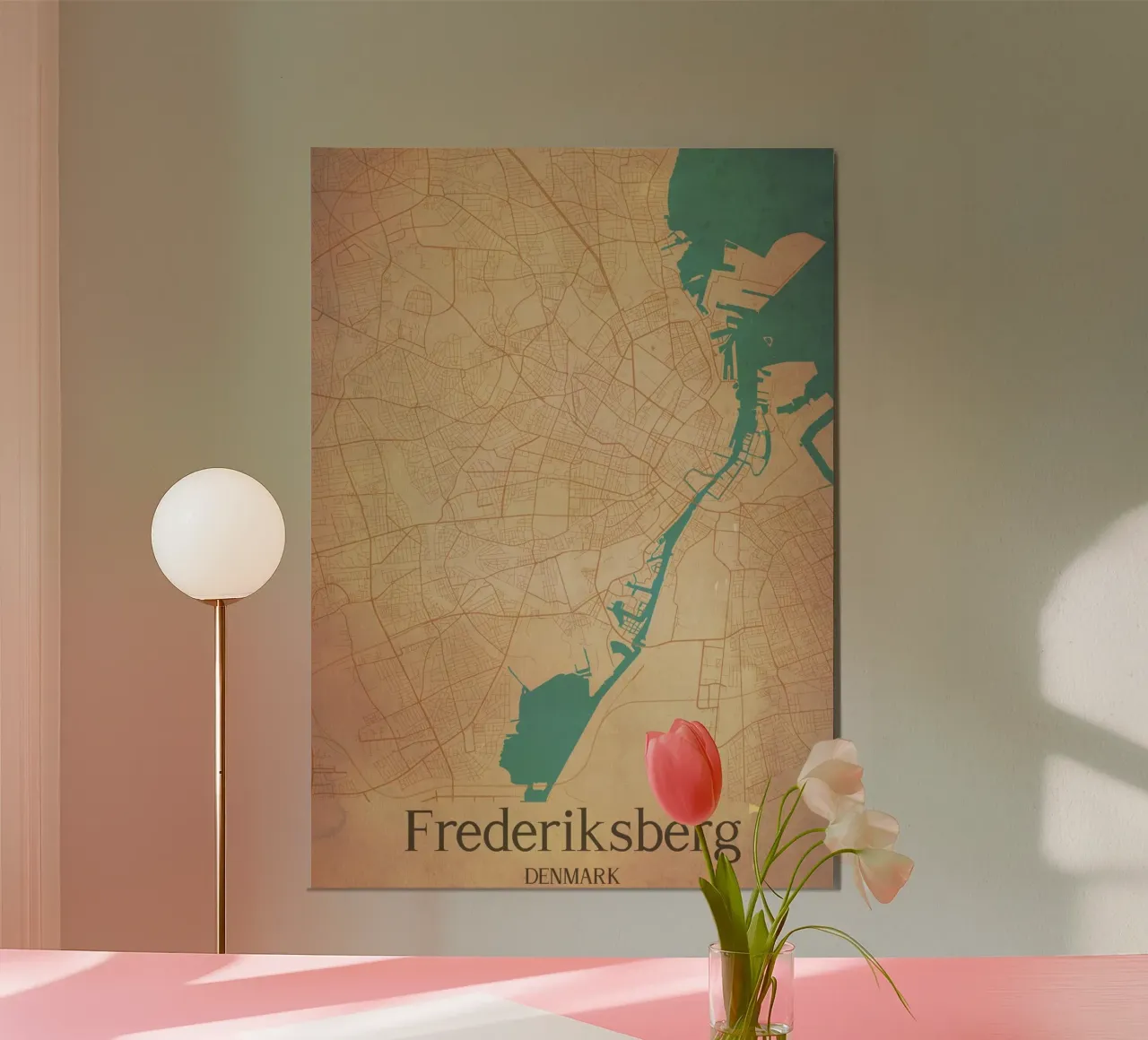 Frederiksberg DENMARK poster con telaio in alluminio da WorldPrint