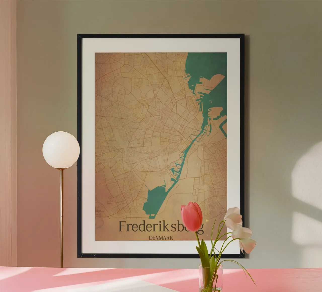 Frederiksberg DENMARK poster con telaio in alluminio da WorldPrint