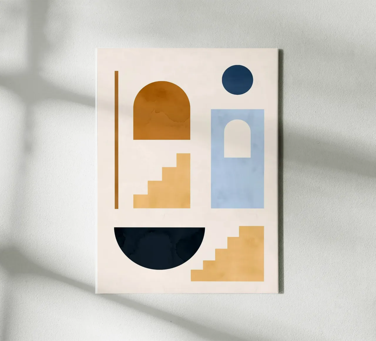 Geometric Shapes canvas with Floater frame by Maria Maier