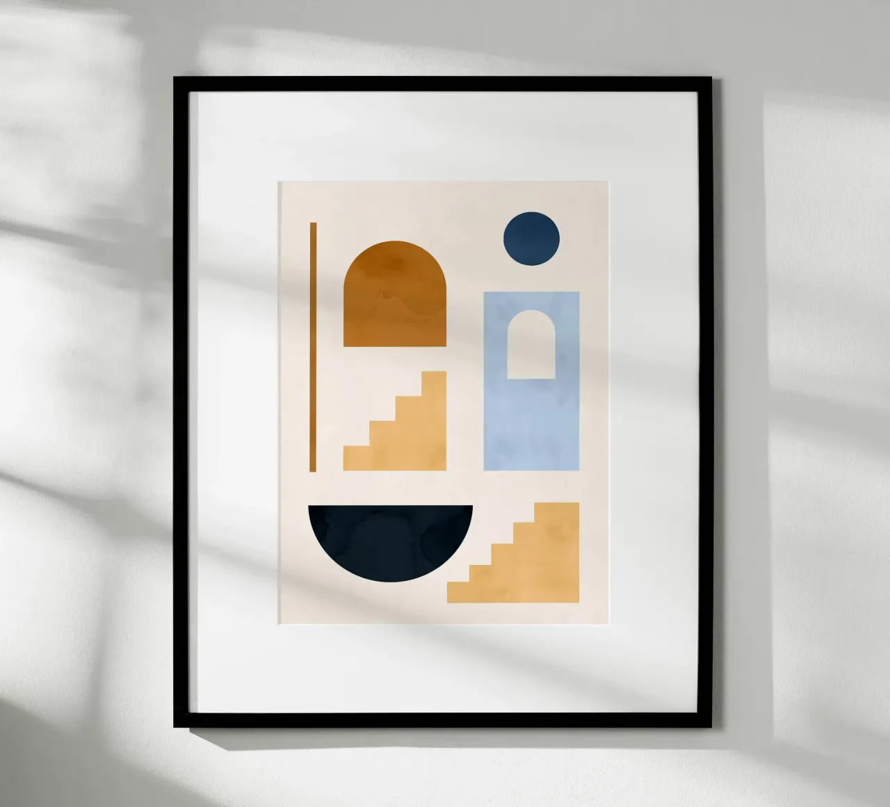 Forme geometriche poster con telaio in legno da Maria Maier