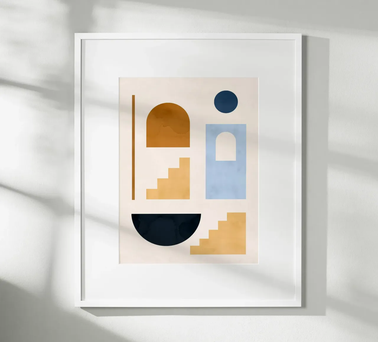 Forme geometriche poster con telaio in legno da Maria Maier