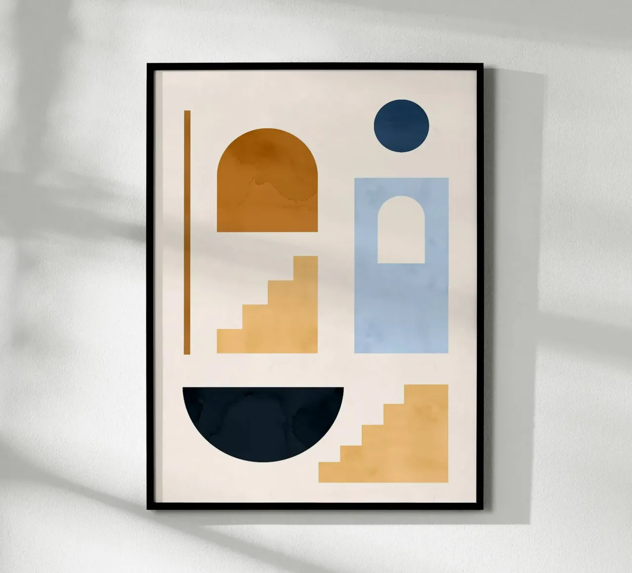 Forme geometriche poster con telaio in legno da Maria Maier