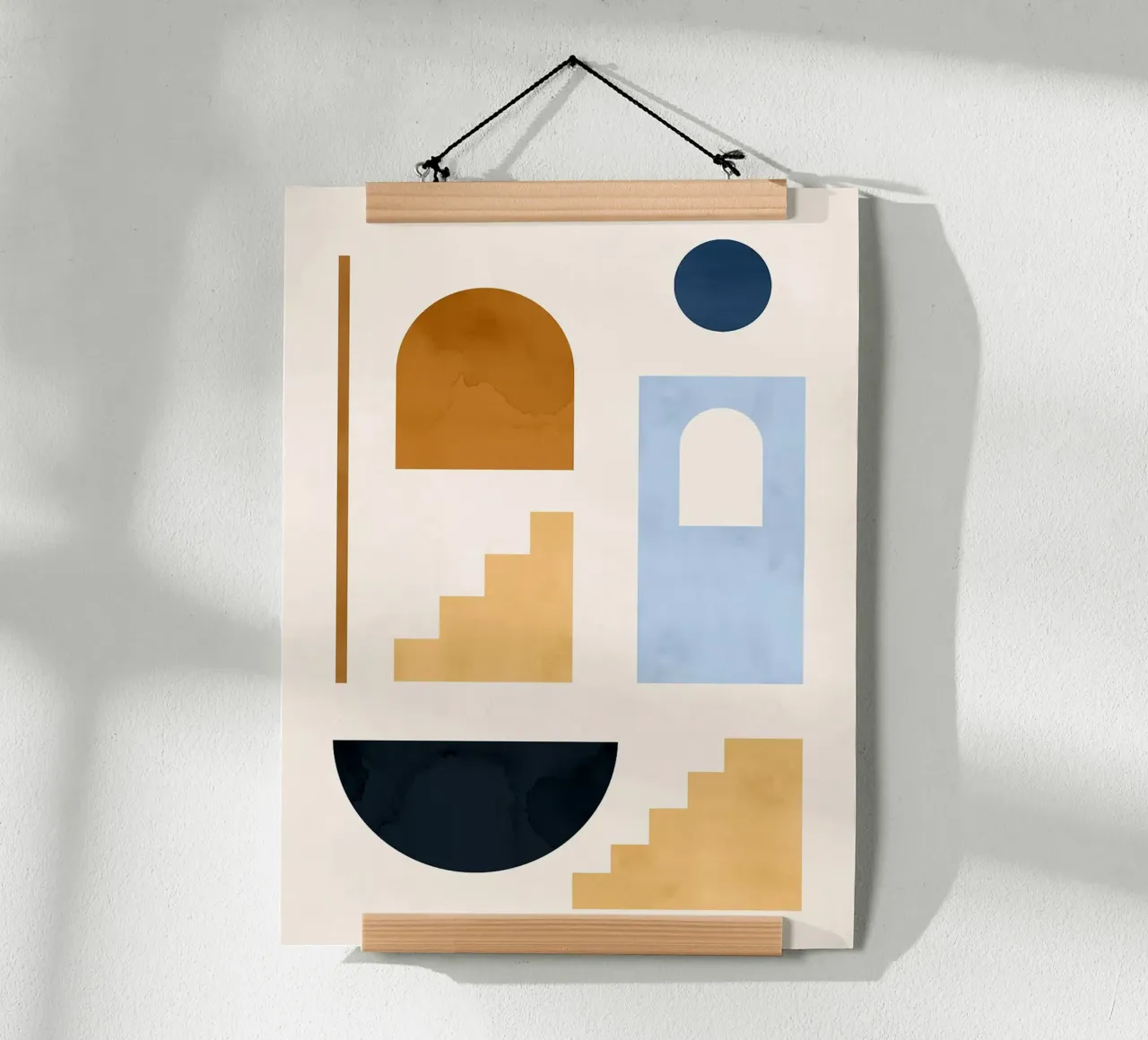 Forme geometriche poster con telaio in legno da Maria Maier