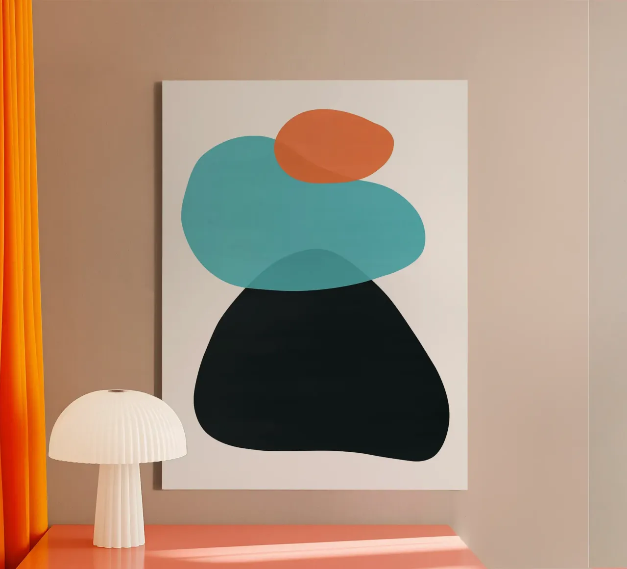 Kleurenabstractie VI canvas met Baklijst van Maria Maier