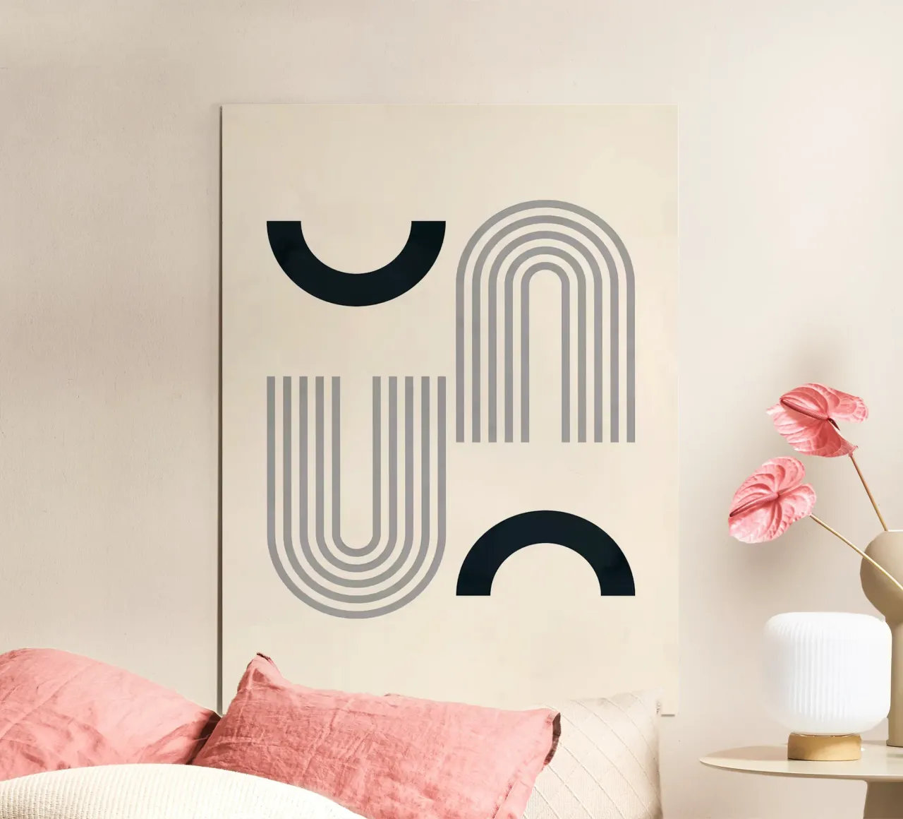 Forme geometriche poster con telaio in legno da Maria Maier