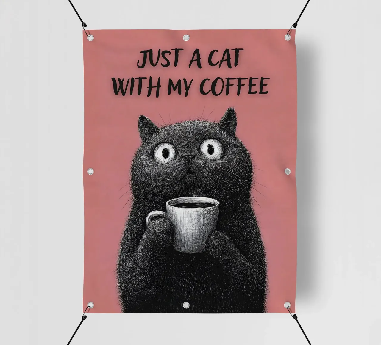 Solo un gatto con il mio caffè telo in pvc da Hannah Meyer