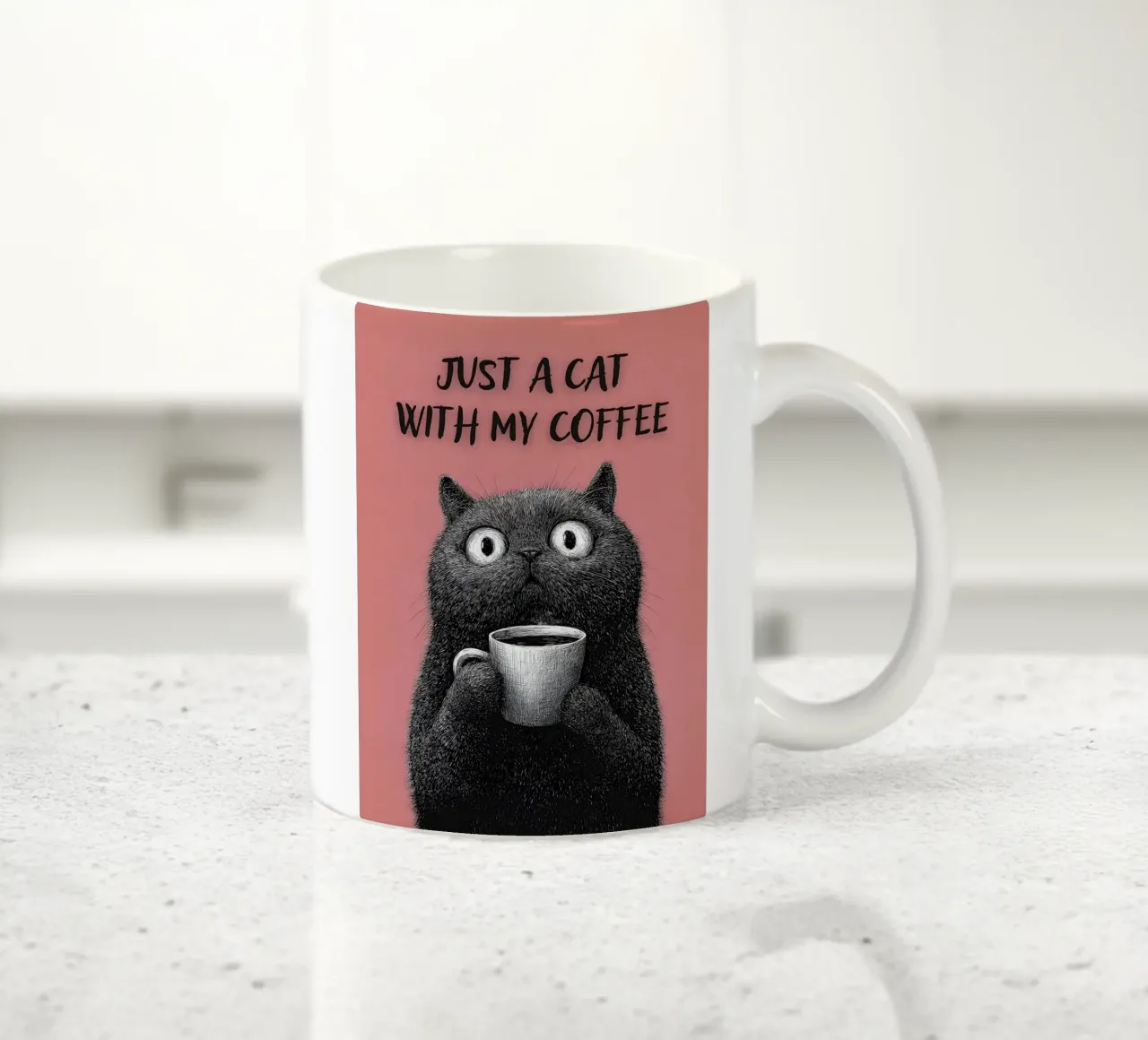 Solo un gatto con il mio caffè tazza in ceramica da Hannah Meyer