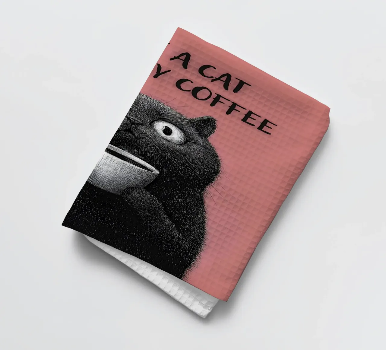 Solo un gatto con il mio caffè canovaccio da cucina da Hannah Meyer