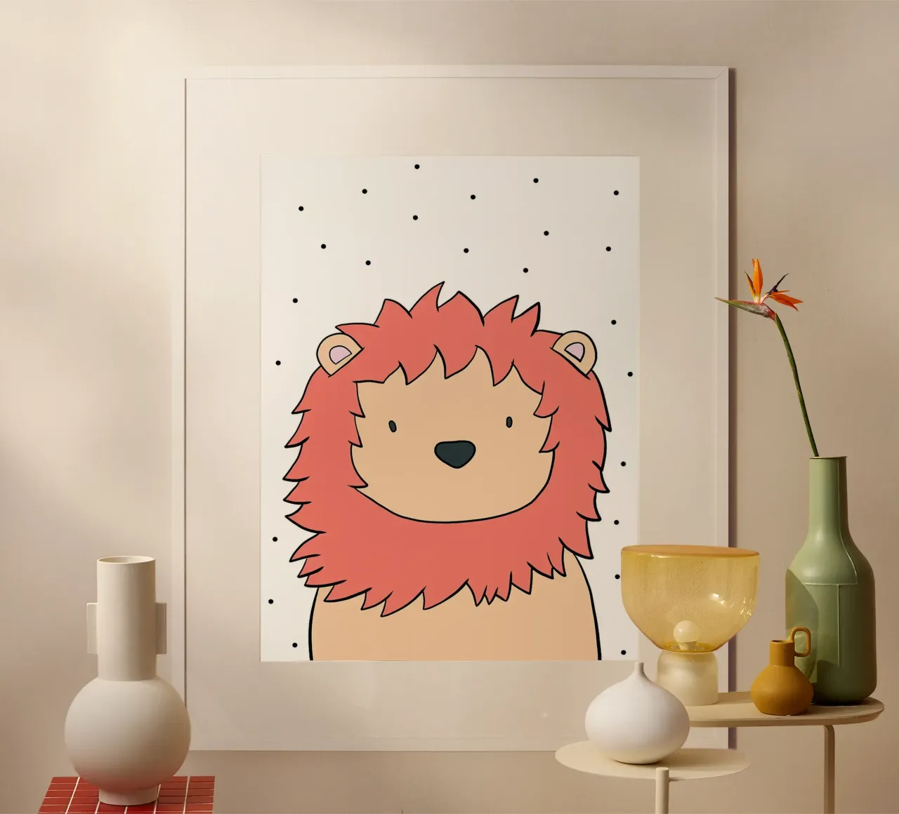 Leone carino dei cartoni animati poster da Hannah Meyer