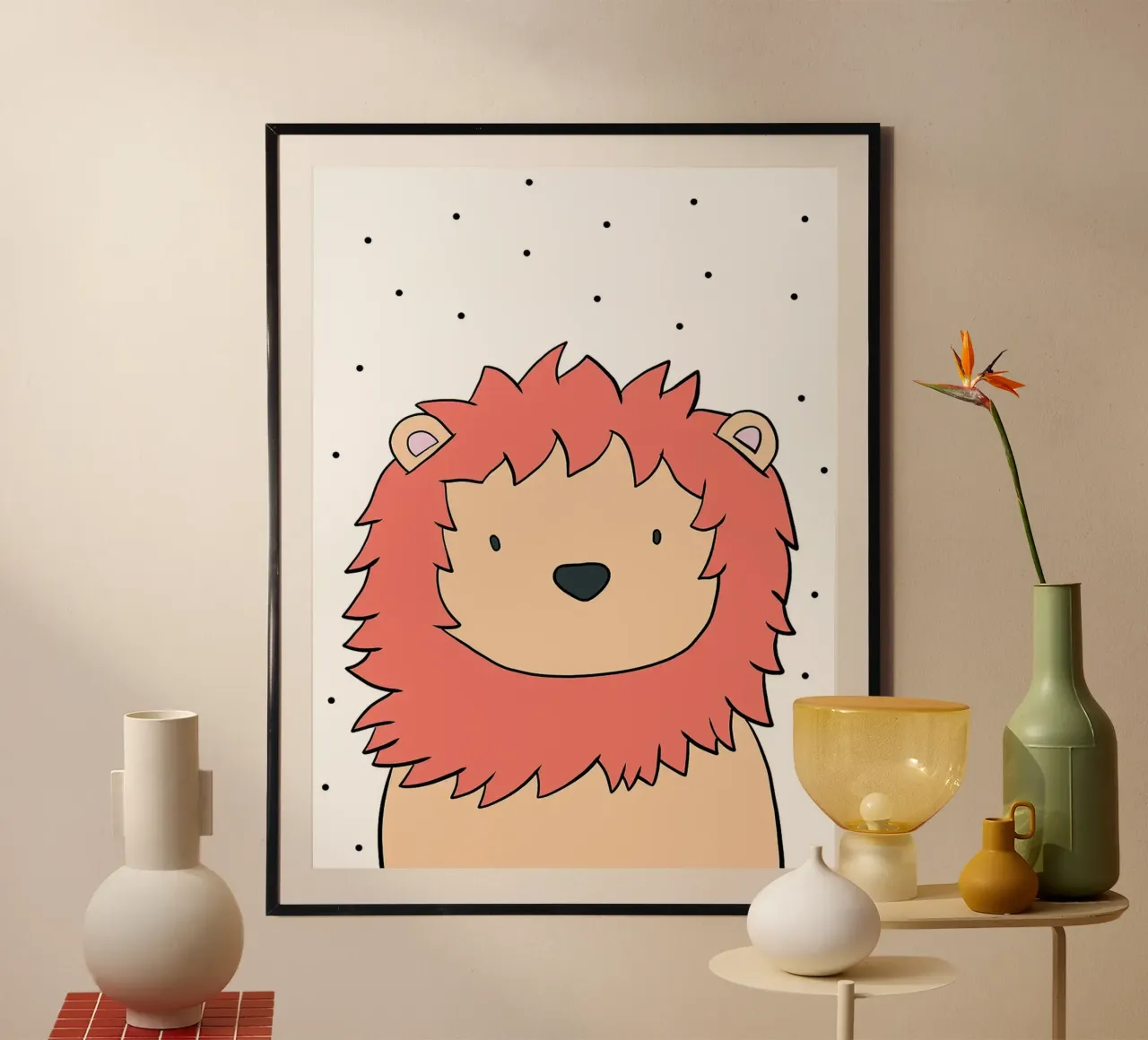 Leone carino dei cartoni animati poster da Hannah Meyer