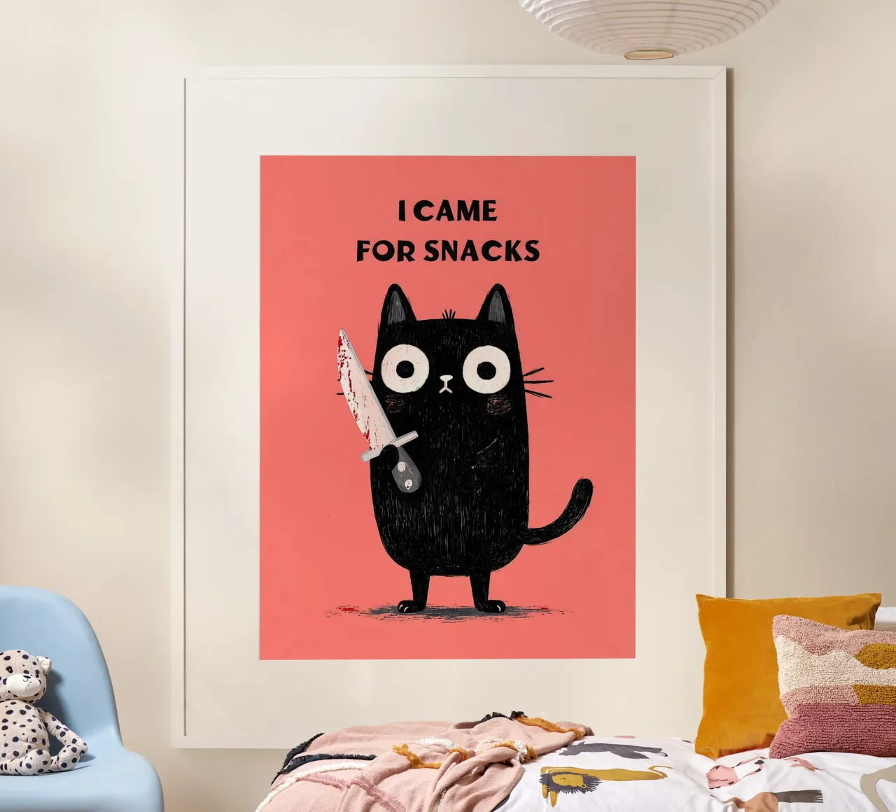 I Came For Snacks - Cat Art poster by Hannah Meyer