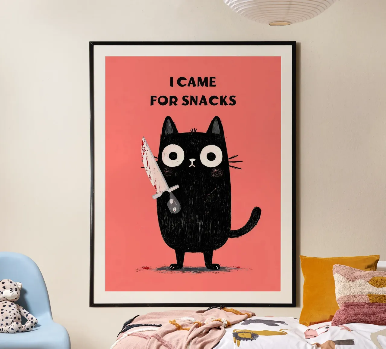I Came For Snacks - Cat Art poster by Hannah Meyer