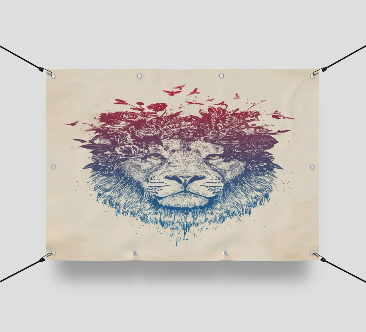 Floral Lion II telo in pvc da Balazs Solti