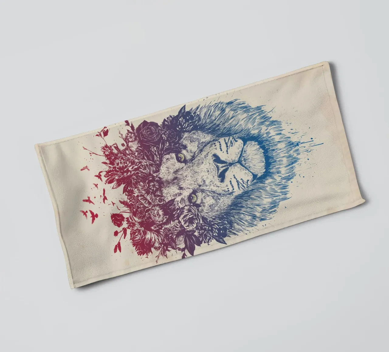 Floral Lion II asciugamano da bagno da Balazs Solti