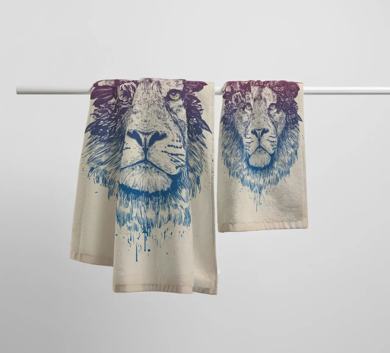 Floral Lion II asciugamano da bagno da Balazs Solti