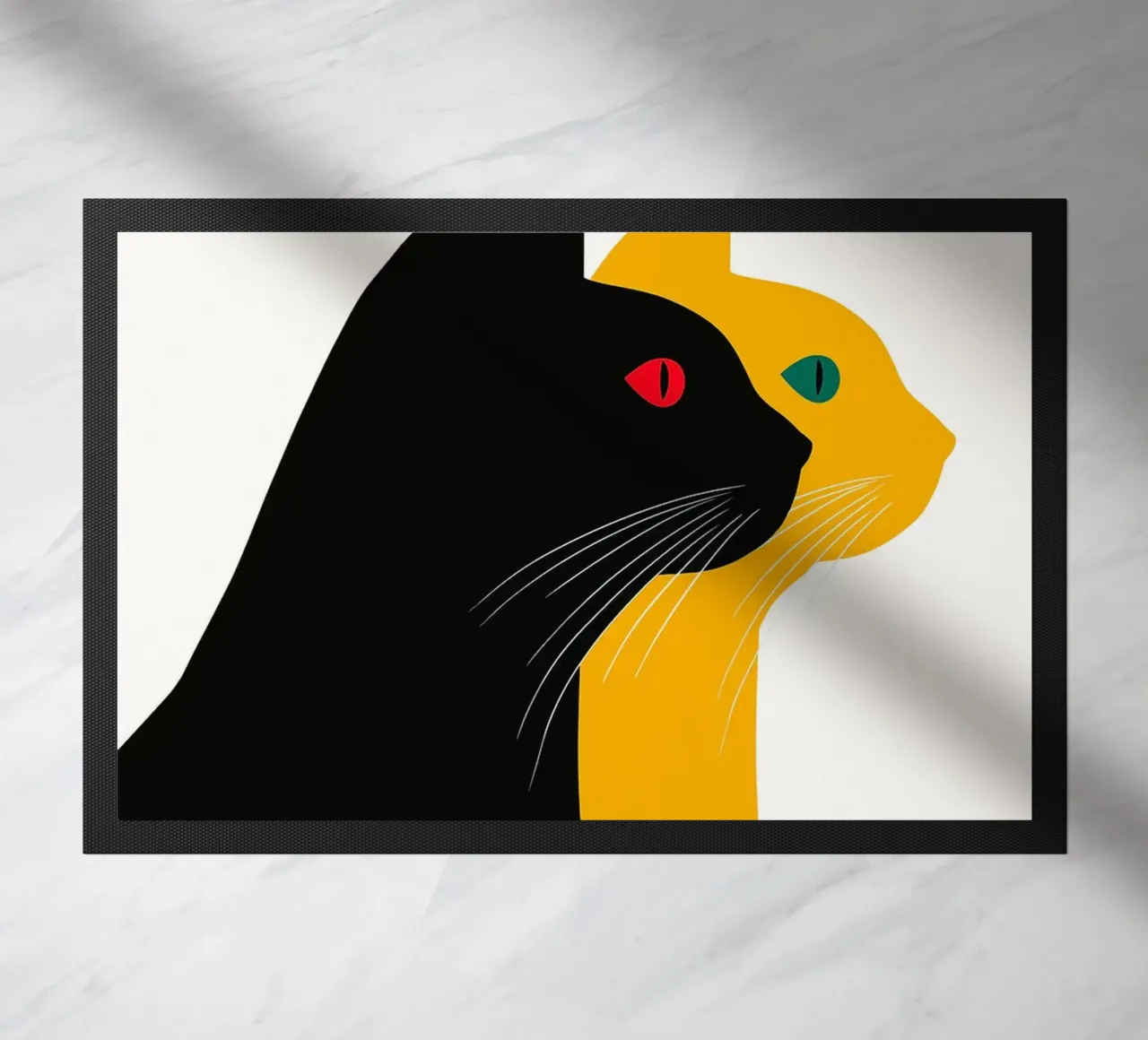 Gatti neri e gialli zerbino da Hannah Meyer