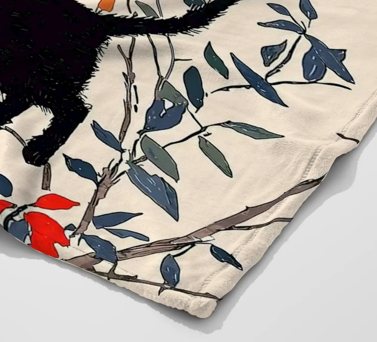 Gatto nero su un albero coperta in pile da Hannah Meyer