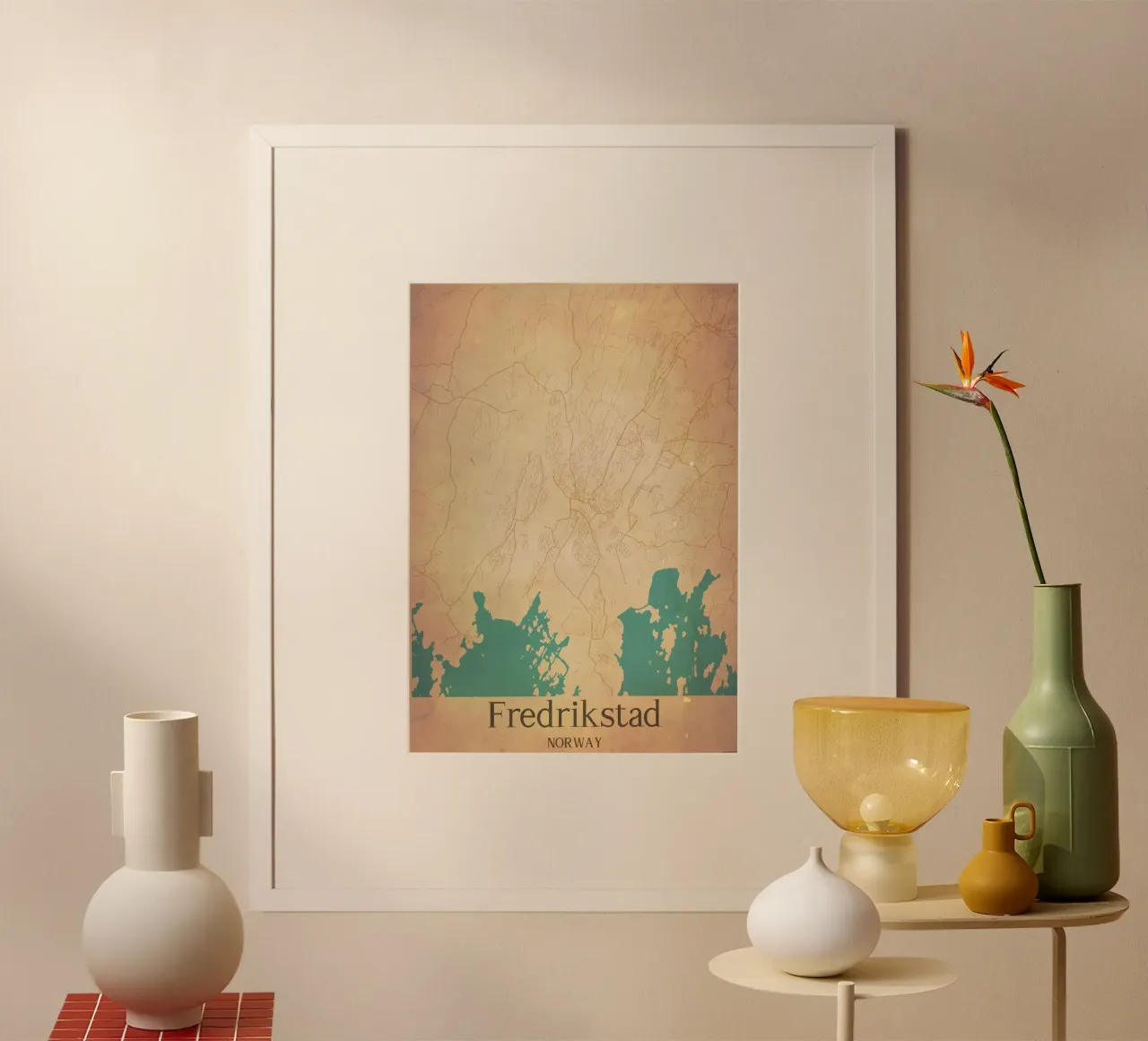 Fredrikstad NORWAY poster con telaio in legno da WorldPrint