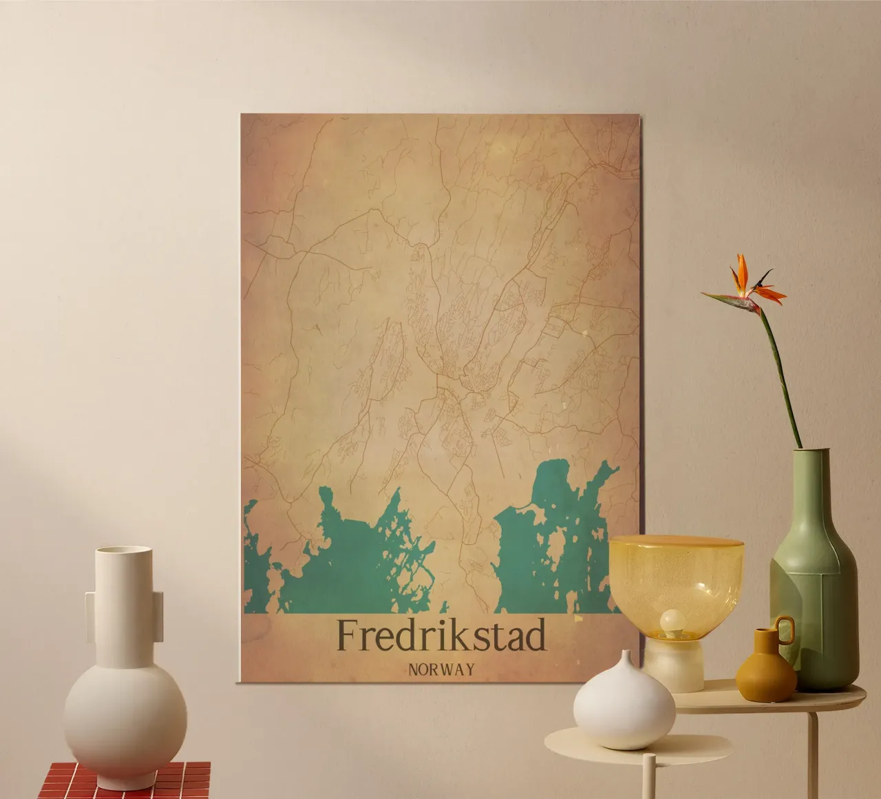 Fredrikstad NORWAY poster con telaio in legno da WorldPrint