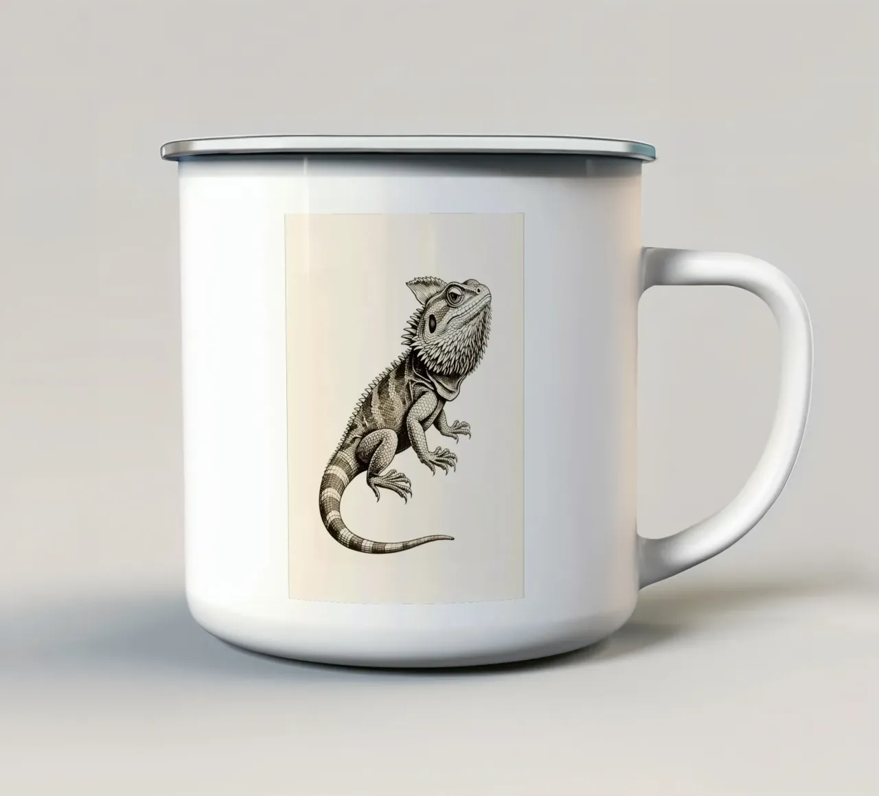 Iguana tazza in smalto da knowledge