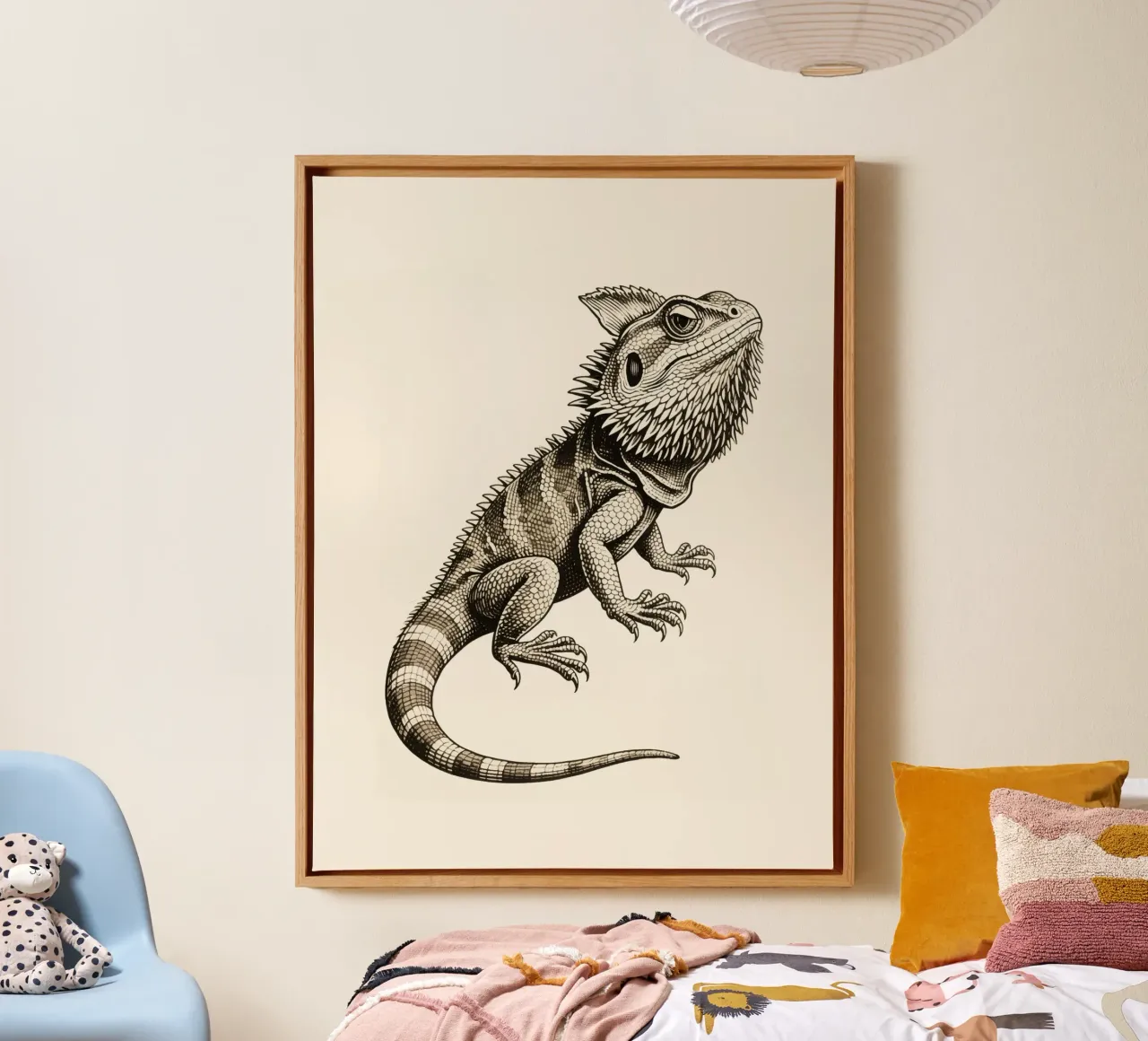Iguana canvas with Floater frame by knowledge