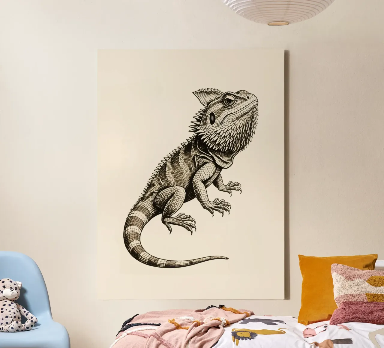 Iguana canvas with Floater frame by knowledge