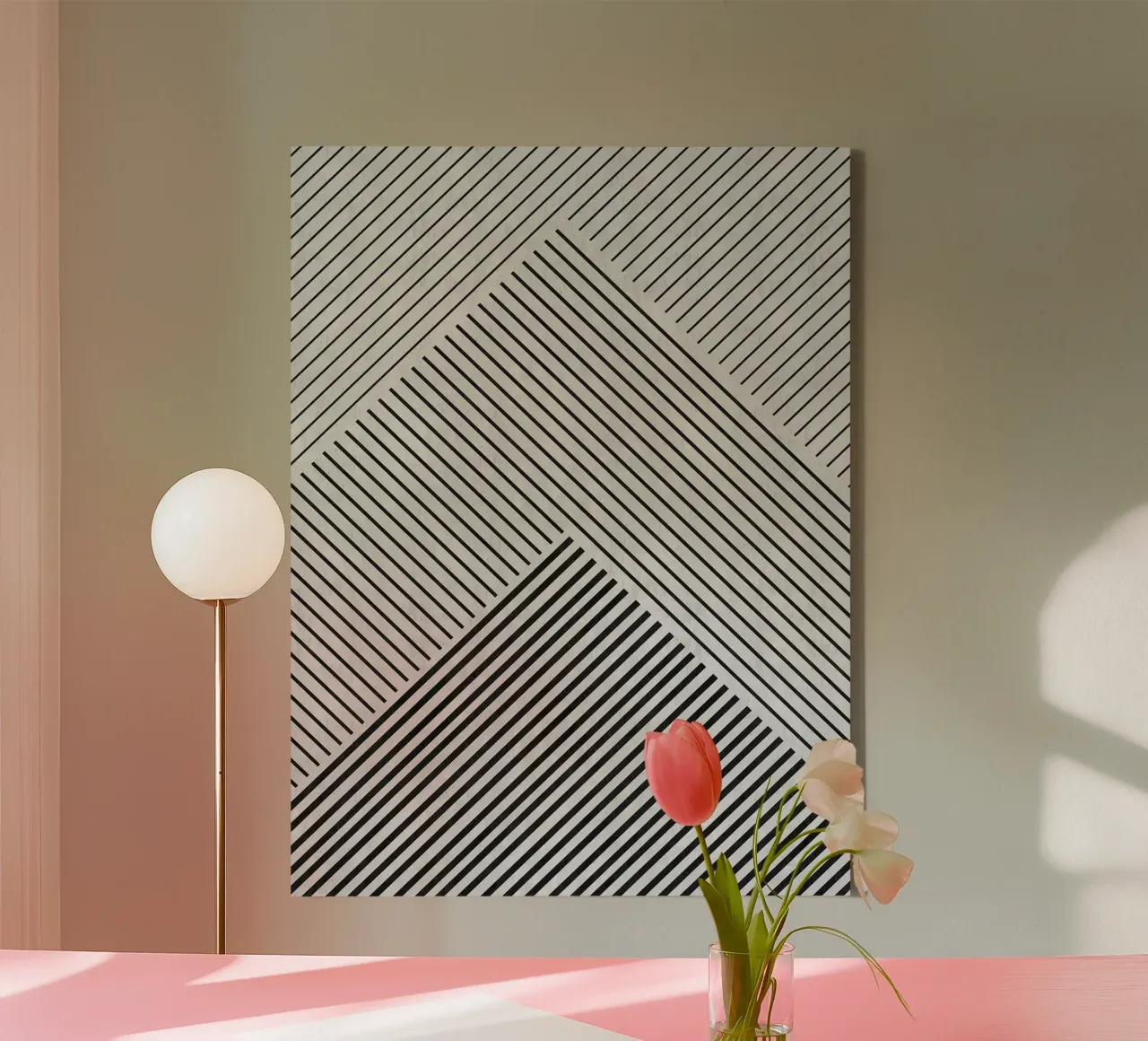 Modern geometries canvas with Floater frame by Anna Müller
